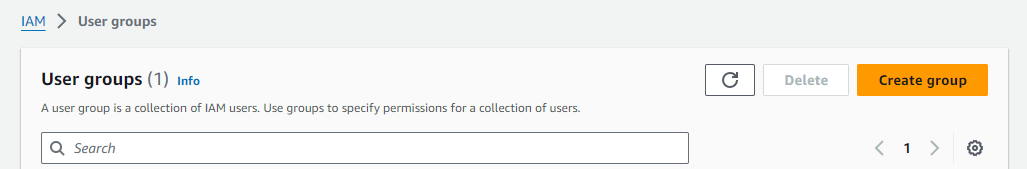 Creating an IAM user group