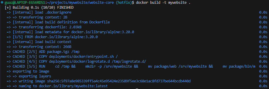 docker build