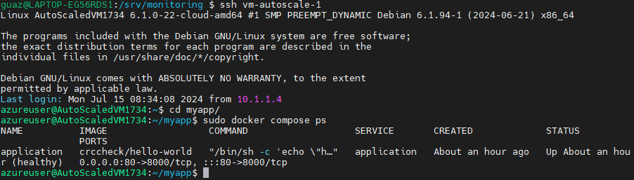 Access to the autoscale VM